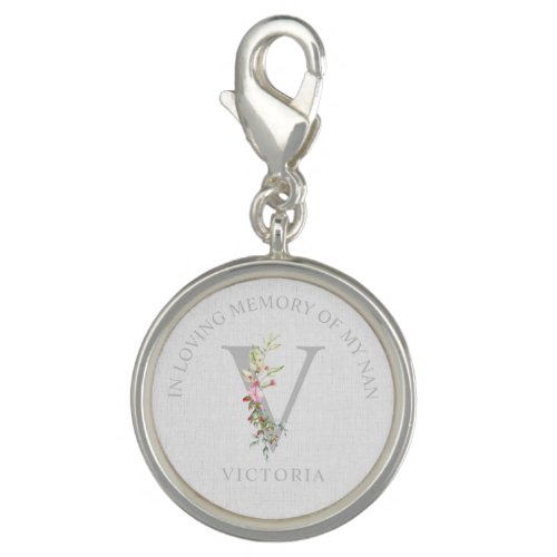 Delicate Elegant Initial in Loving Memory Dear One Charm