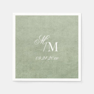 Delicate Elegant Minimal Sage Green Wedding Napkins