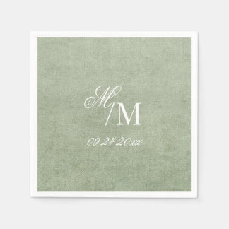 Delicate Elegant Minimal Sage Green Wedding Napkins