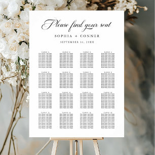 Delicate Elegant Script Wedding Seating Chart  Foam Board
