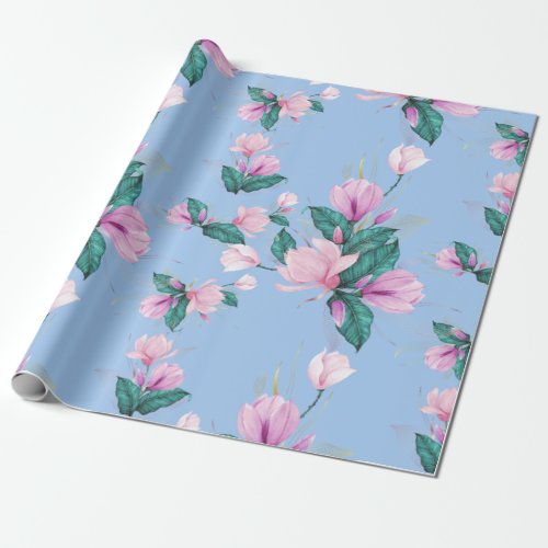 Delicate elegant watercolor flowers Magnolia Wrapping Paper