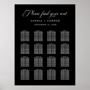Delicate Elegant Wedding Black Seating Chart 