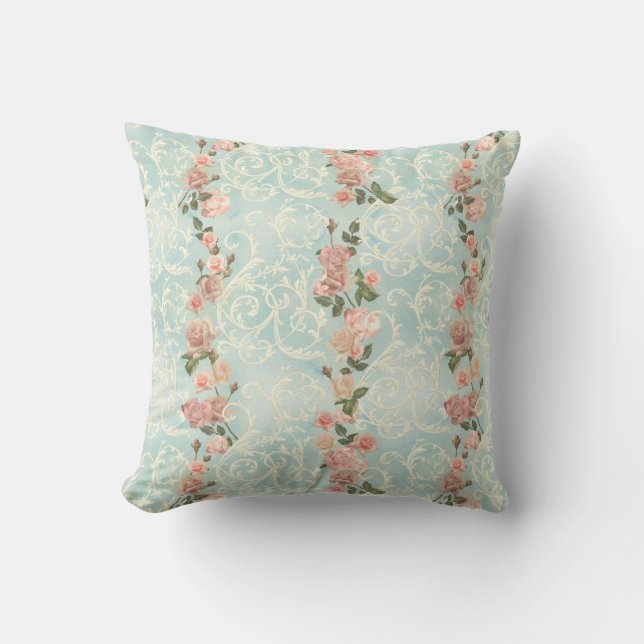 delicate English roses Throw Pillow (Front)