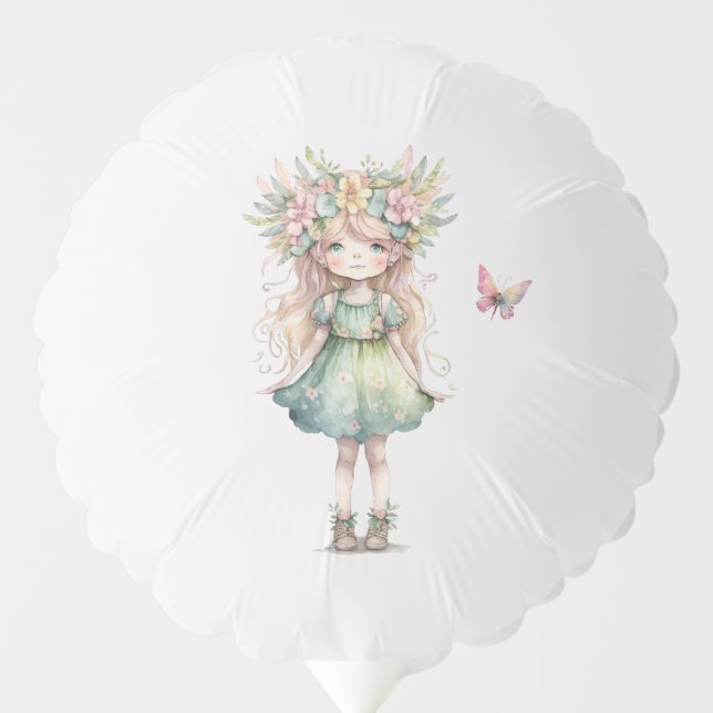 Delicate Fairy and Butterfly Themed Balloon (Front)