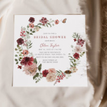 Delicate Fall Floral Wreath Bridal Shower