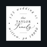 Delicate Family Holiday Card Circular Address Self-inking Stamp<br><div class="desc">This delicate family holiday card circular address self-inking stamp is perfect for a modern Christmas or holiday card. The romantic minimalist design features lovely and elegant black typography with a clean and simple look.</div>