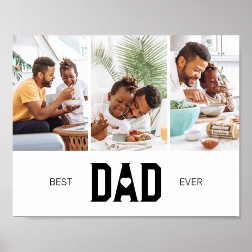 Delicate Fathers Day Best Dad Ever Photo Collage Poster