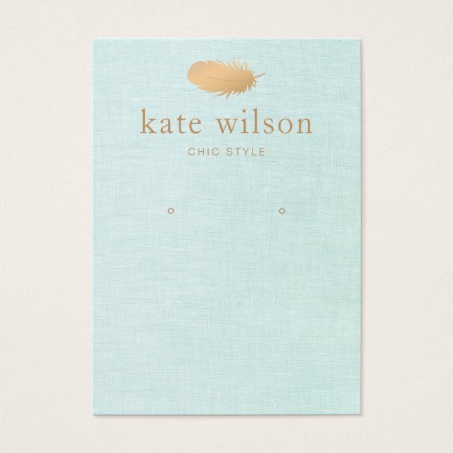 Delicate Feather Earring Display Card (Front)