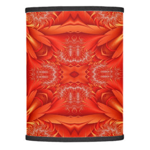 Delicate Feather Fractal Design - red Lamp Shade