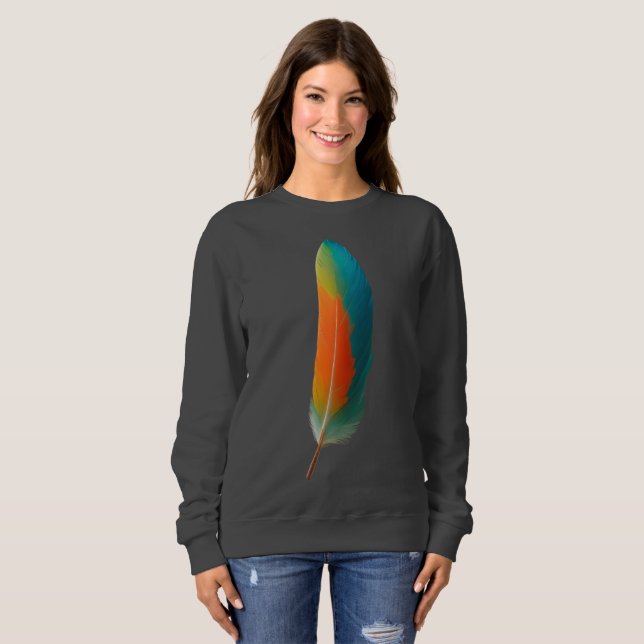 Delicate Feather Women's Dark Grey Basic  Sweatshirt (Front Full)