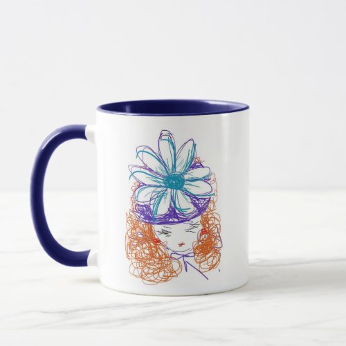 Delicate female portrait mug 