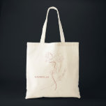 Delicate Feminine Art Blush Pink Flower Bridesmaid Tote Bag<br><div class="desc">Design features graceful feminine line art with a delicate draped flower,  all in blush pink.  Easily customize your bridesmaid's name to make a gorgeous,  elegant gift to your team.</div>