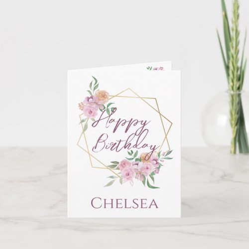 Delicate Feminine Floral Birthday Card For Her