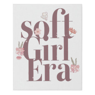 Delicate Feminine Script with Flowers Faux Canvas Print