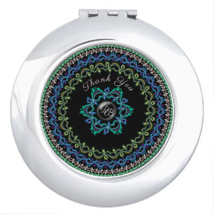 Delicate Filigree Circles, Elegant & Chic Design Compact Mirror