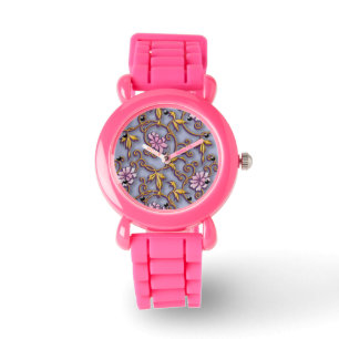 Delicate floral arabesque japanese pattern watch