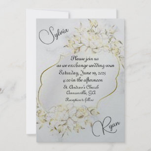 Delicate Floral Arrangement Wedding Invitation