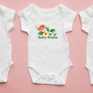 Delicate Floral Baby Bodysuit   New Baby Gift