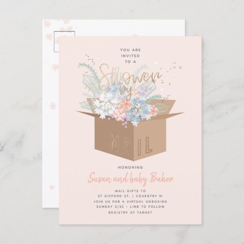 Delicate Floral Baby Shower by mail Invitation
