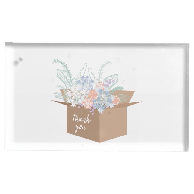 Delicate floral baby shower place card holder (Front)