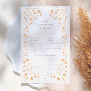 Delicate Floral Baby Shower Prediction Advice Game