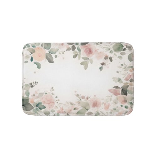 Delicate floral bath mat