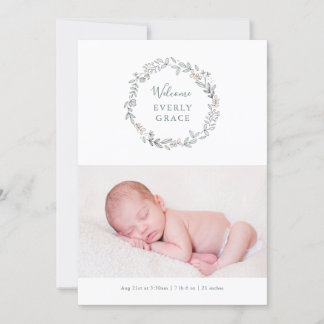 Delicate Floral Birth Announcement