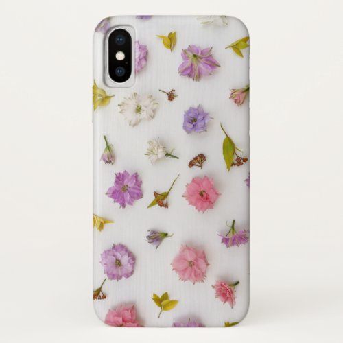 Delicate Floral Blossoms Unique Mockup Style iPhone X Case