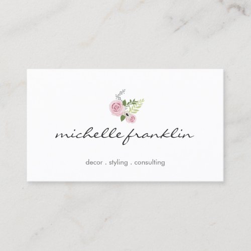 Delicate Floral Bouquet Beauty and Style Business Card