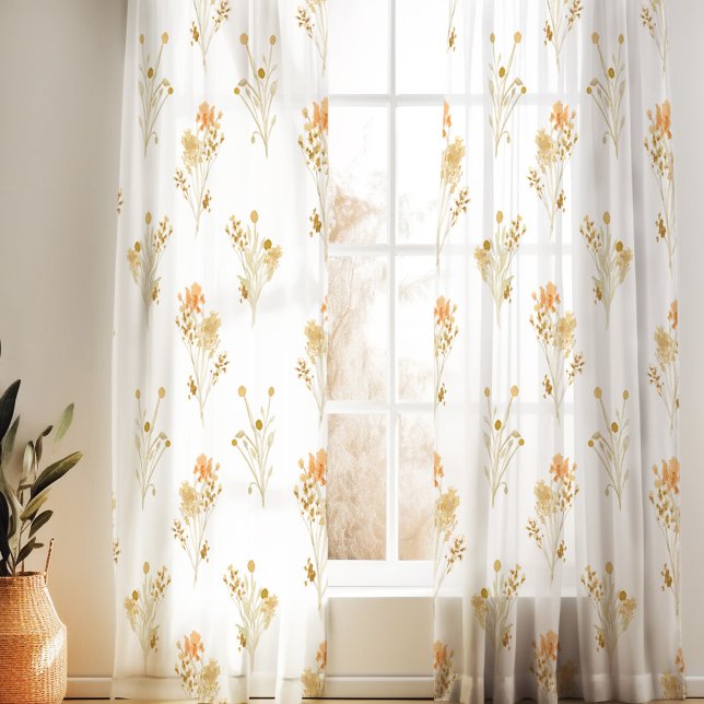 Delicate Floral Bouquet Pattern Darkened or  Sheer Curtains (Creator Uploaded)