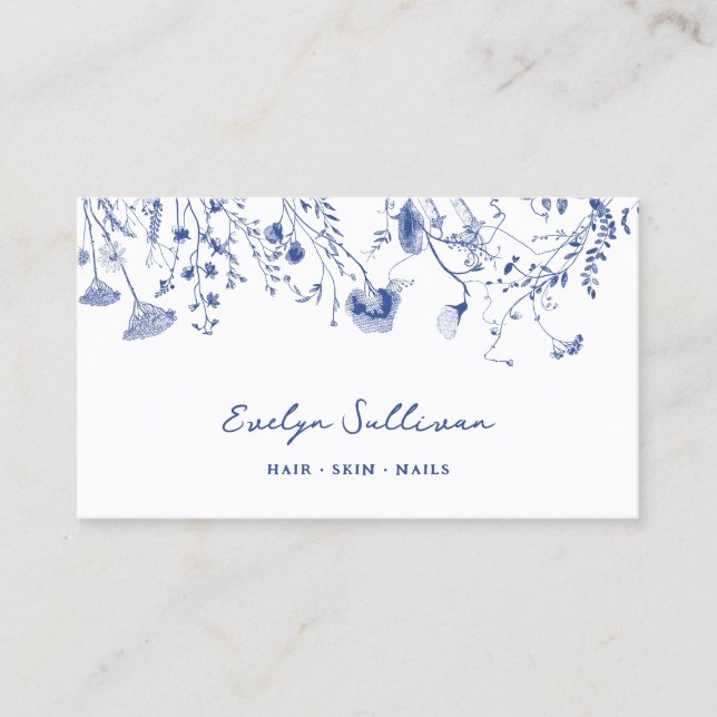 Delicate floral chinoiserie business card (Front)