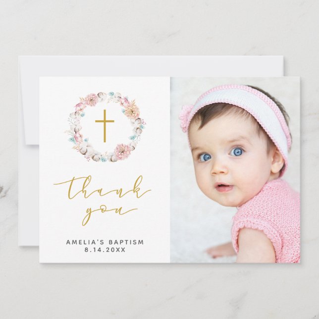 Delicate Floral & Cotton Thank You (Front)