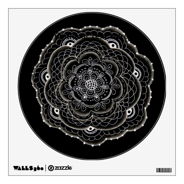 Delicate Floral Doilie Doodle Wall Decal (Front)