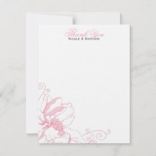 Delicate Floral Flat Wedding Thank You Notes Invitation
