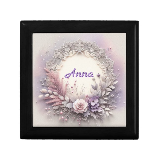 Delicate Floral Frame With Lace Details Gift Box (Front)