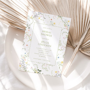 Delicate Floral Garden Bridal Shower Invitation