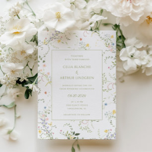 Delicate Floral Garden Wedding  Invitation