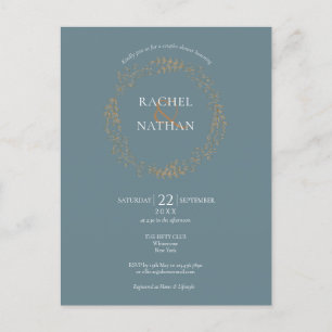 Delicate Floral Garland Couples Shower Announcement Postcard