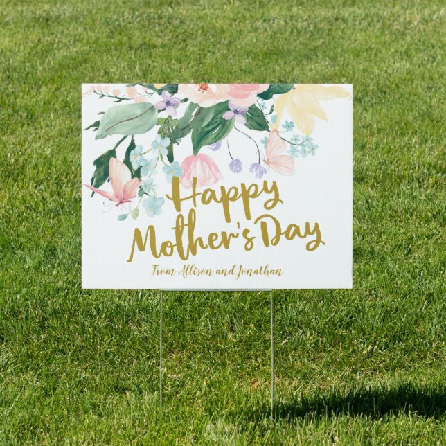 Delicate Floral Happy Mothers Day Sign (Insitu)