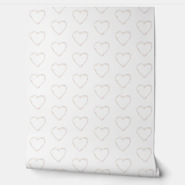 Delicate floral heart wall paper wallpaper  (Unrolling)