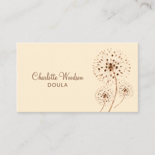 Delicate Floral Illustration Doula Birth Midwife B Business Card