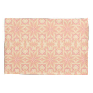 Delicate floral kaleidoscope pink yellow shape pillow case