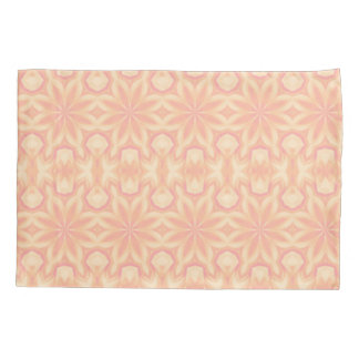 Delicate floral kaleidoscope pink yellow shape pillow case