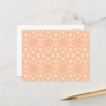 Delicate floral kaleidoscope pink yellow shape  postcard