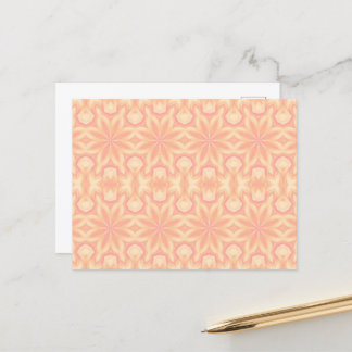 Delicate floral kaleidoscope pink yellow shape postcard