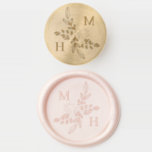 Delicate Floral Monogram Wedding Wax Seal Stamp<br><div class="desc">A charming wedding floral design with the couple's initials in an elegant serif font.</div>