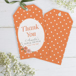 Delicate Floral Orange Bridal Shower Thank You Gift Tags<br><div class="desc">Adorn your favor gifts with a personal touch; this pretty bridal shower gift tag features the word "Thank You", delicate watercolor floral and orange and white polka dot pattern that's perfect for a spring summer bridal shower. Do take a look at the other floral Bridal Shower matching items including the...</div>