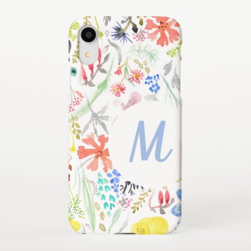 Delicate floral painted wild flowers iPhone XR case