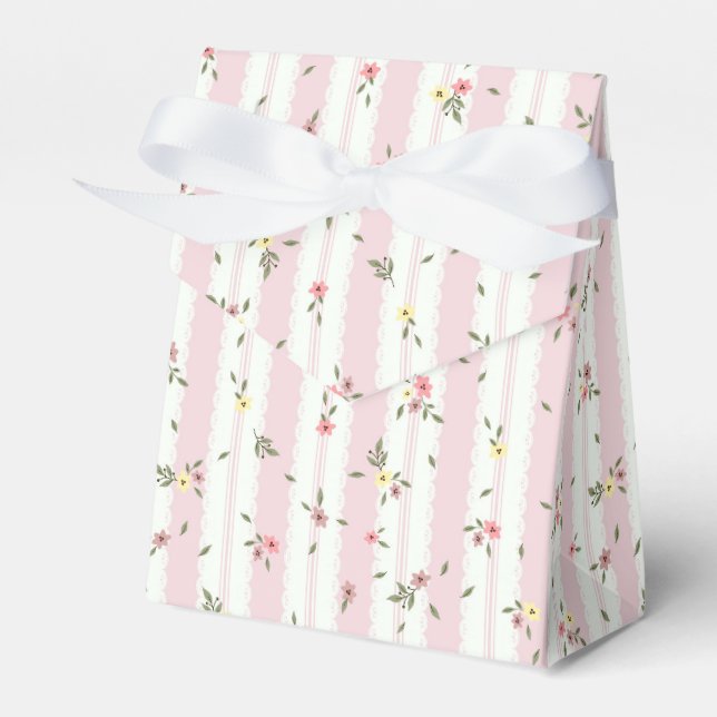 Delicate Floral Pattern  Favor Boxes (Front Side)