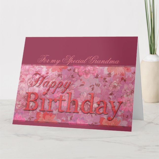 Delicate Floral pattern Grandma Birthday XL card (Front)